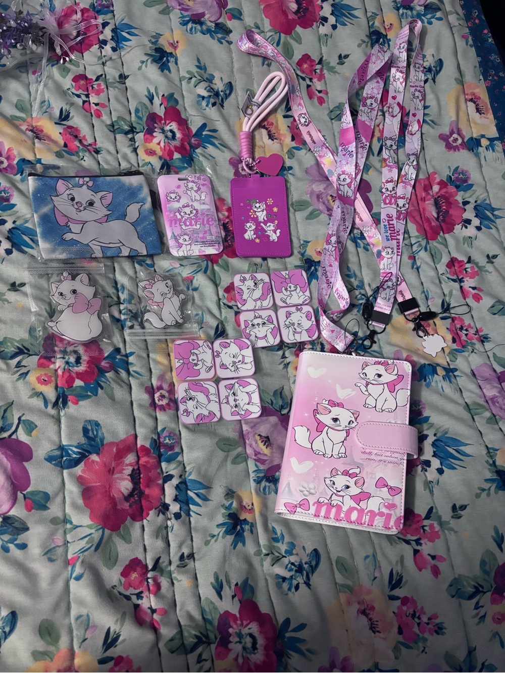 Marie Pink Lanyard and Accessory Set plus a6 binder with paper